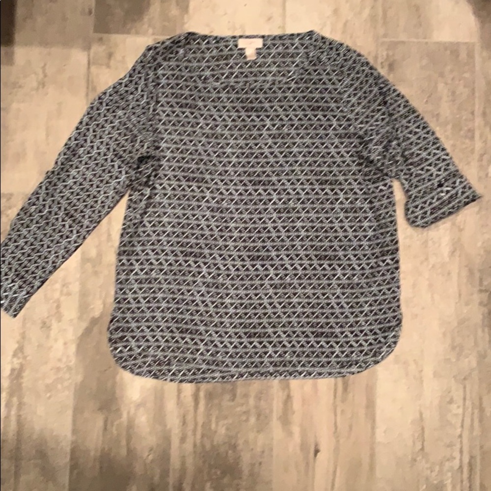 Pull over blouse with roll tab sleeves